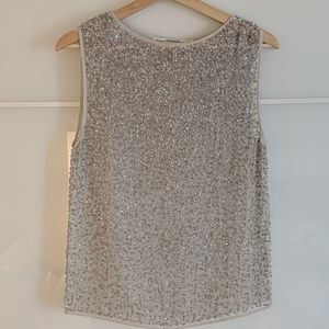All Saints Hand Embellished Sequin/beaded Top